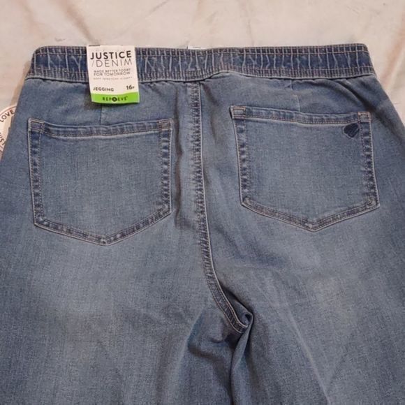 Justice Pull On Elastic Waist Jeggings made with Recycled Plastic Sz 16Plus - Picture 9 of 14